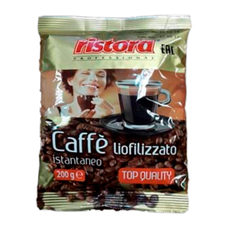 Кофе сублимированный растворимый RISTORA "TOP QUALITY" 0,2КГ.